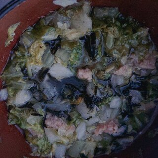 肉団子と白菜の海苔で簡単煮